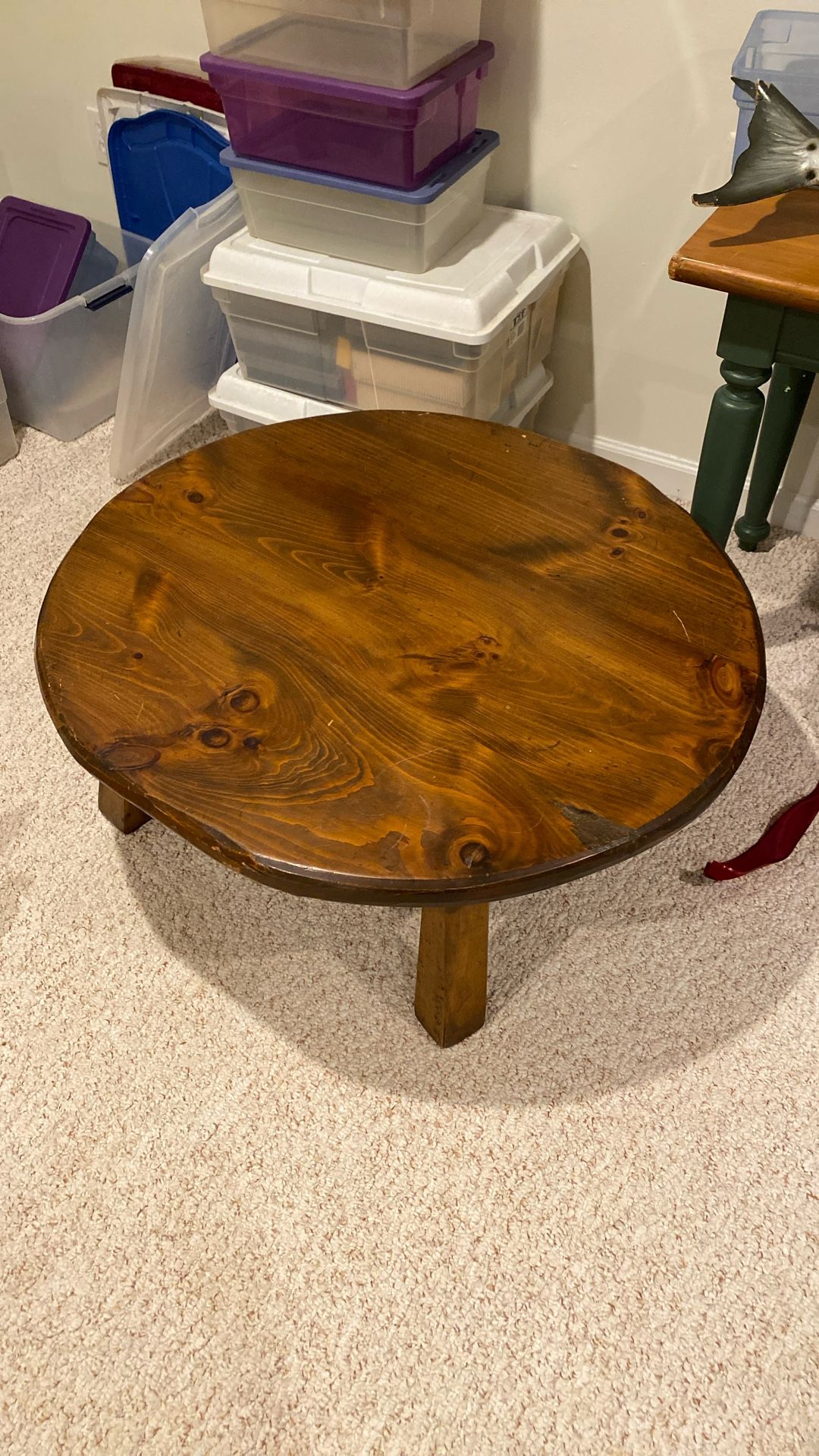 Vintage Tunbridge MCM Solid Wood Live Edge Coffee Table 