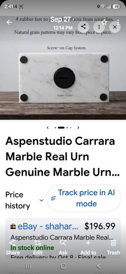 Aspen Studio Carrara Marble Urn