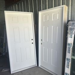 Exterior fiberglass door with PVC frame 36x80