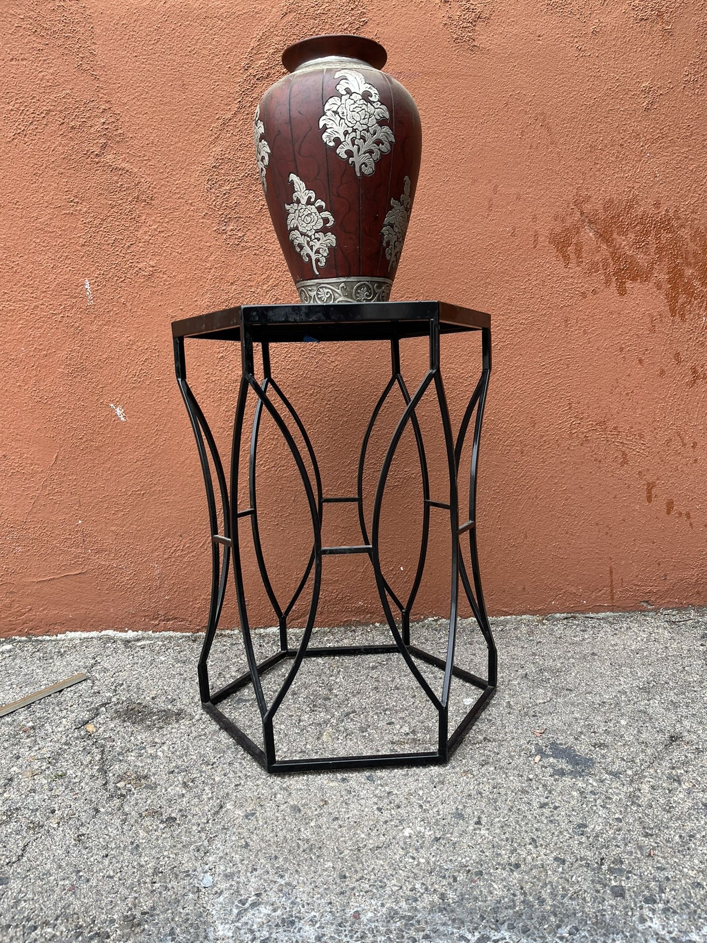 Metal hexagon, end, table side table