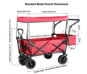 Folding Camping Wagon with Canopy Beach/Gear Hauler