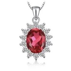 925 Sterling Silver creative ruby pendant