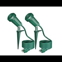 EDISHINE 120-Volt Green Plug in Outdoor Waterproof Spotlight with 6 ft. Cord