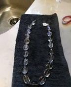 Genuine stones with silver clasp