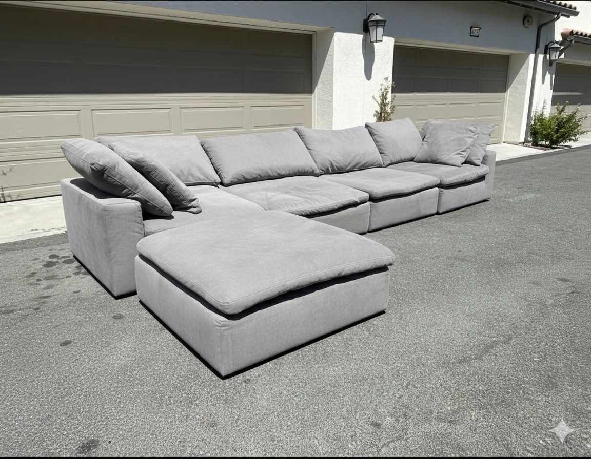 5pcs Cloud Couch Dupe Modular Sectional Couch Sofa From Bobs Furniture In Excellent Condition - FREE DELIVERY 🚛
