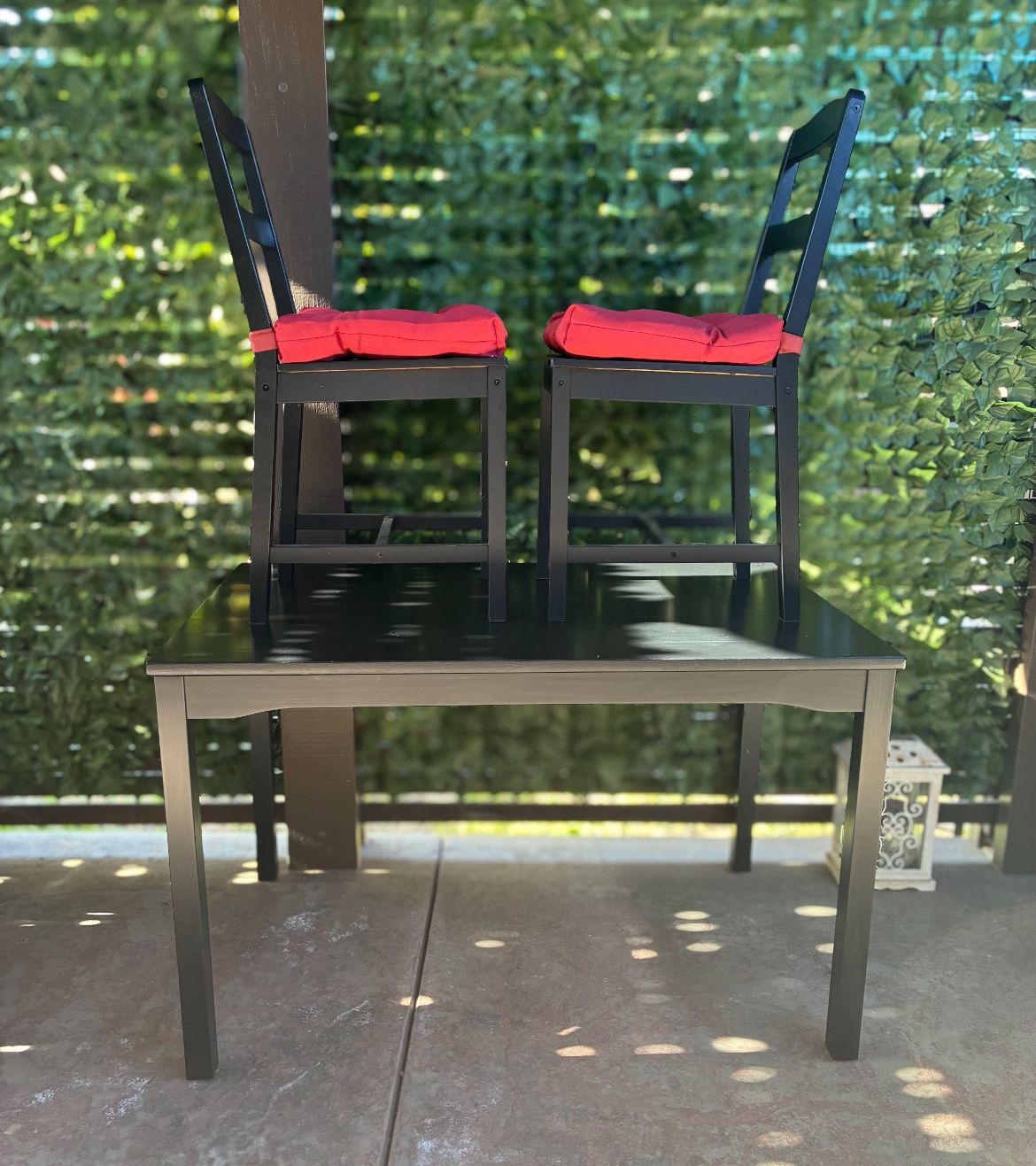 4-Chair Table Set Black Solid Pine | IKEA Hägernäs Hagernas | Country, Modern Farmhouse, Traditional | Dining Room and Kitchen