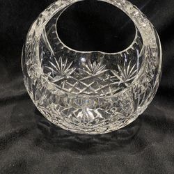 Antique Cut Crystal Glass Basket Candy Dish Bowl 