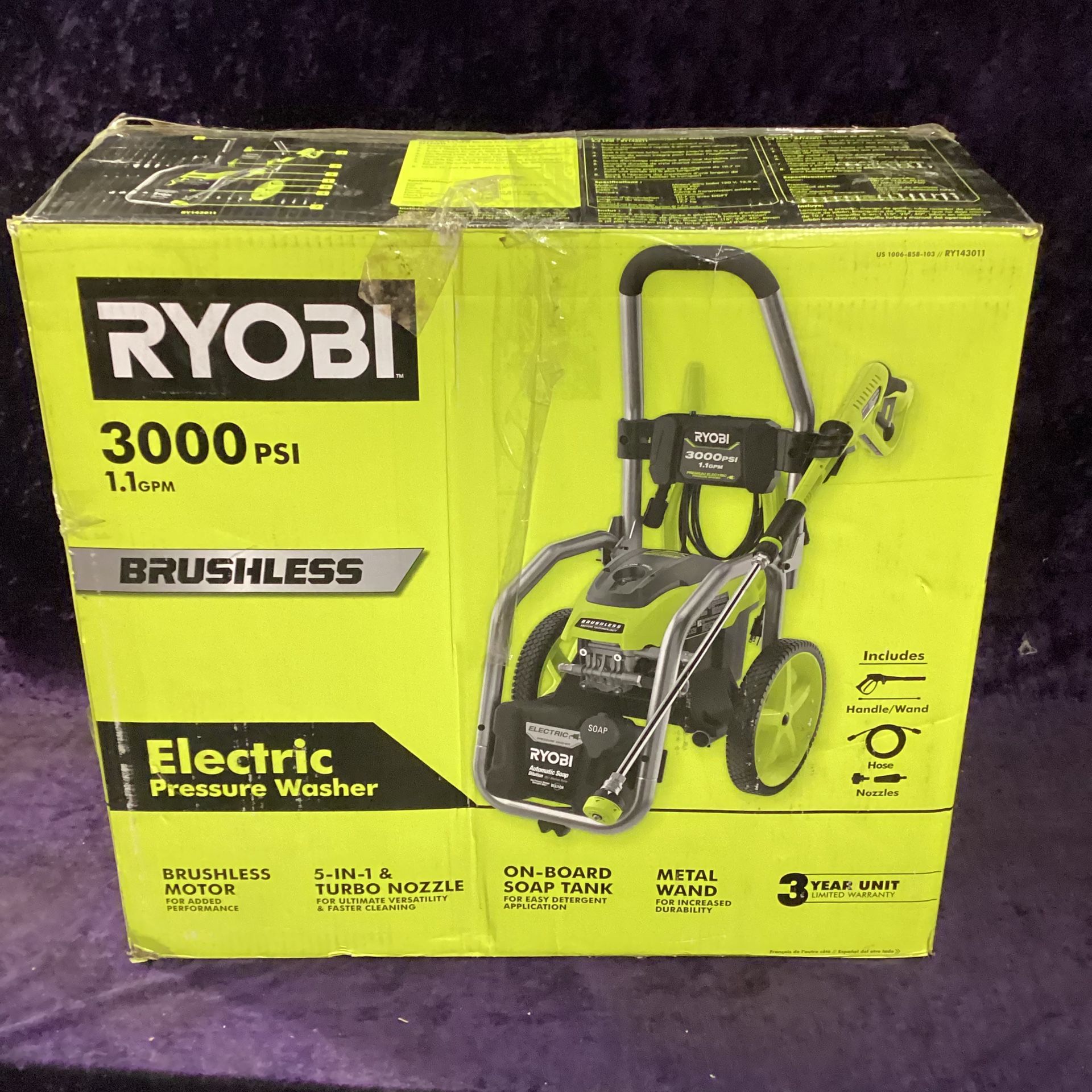 🛠🧰RYOBI 3000 PSI 1.1 GPM Cold Water Electric Pressure Washer-NEW!-$265!🧰ðŸ›