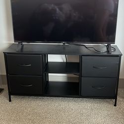 Black Tv stand with drawers & built in power
