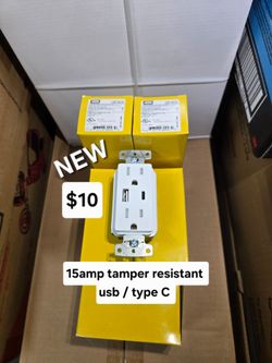 New 15amp USB/ type C Receptacles  only $10 each