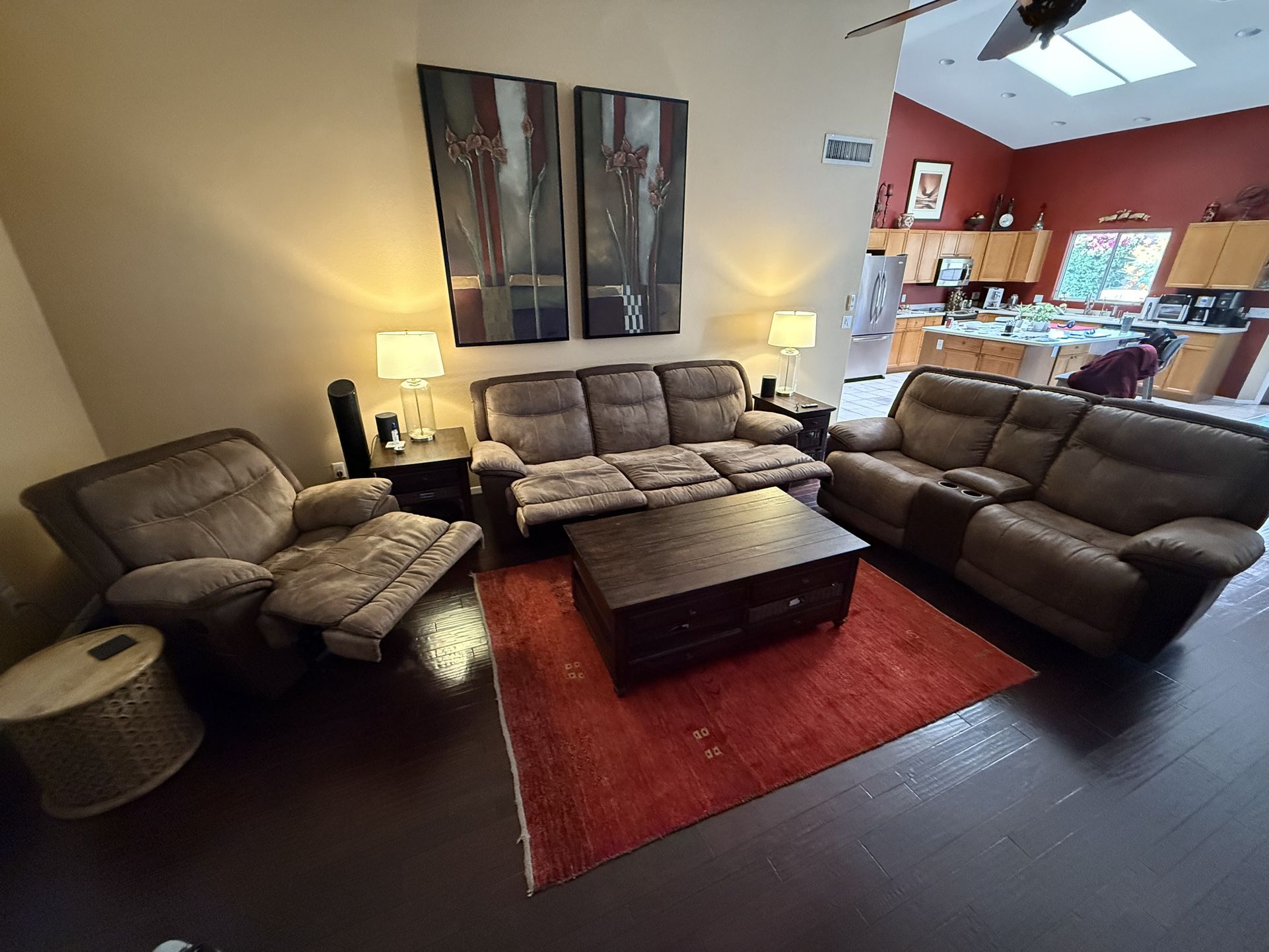 Sectional Sofa, Love Seat & Recliner