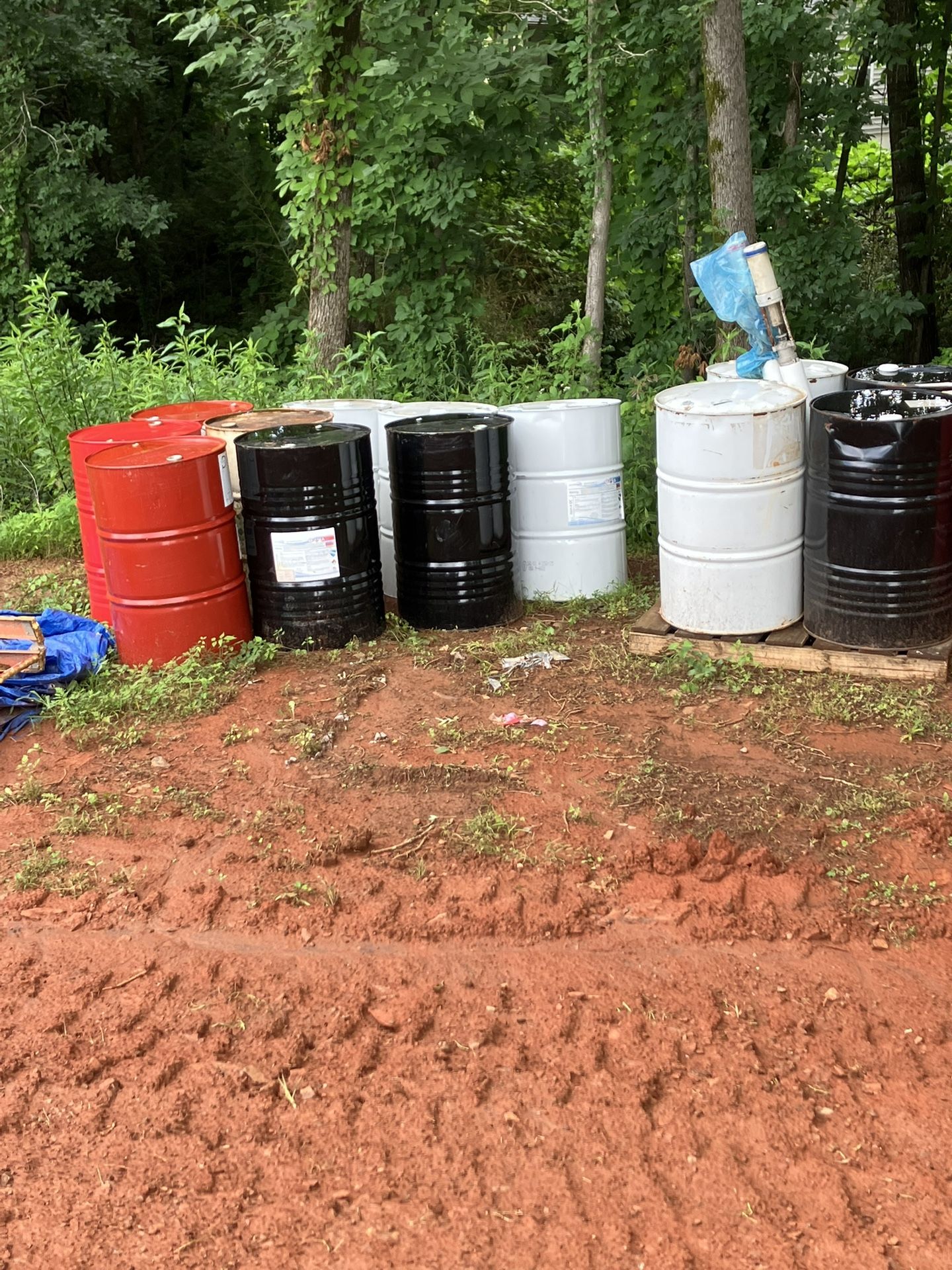 55 Gallon Metal Drums Barrels—-2 For 5.00