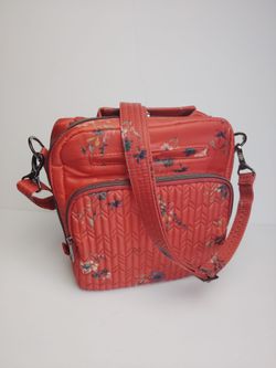 Lug Ranger Crossbody Organizer Red Floral Bloom Adjustable Strap