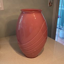 Art Deco Vase Pink 16 Inch Height