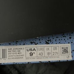 Air Jordan 5 Retro 9 1/2