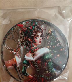Heavy Plastic Christmas Lady Ornament