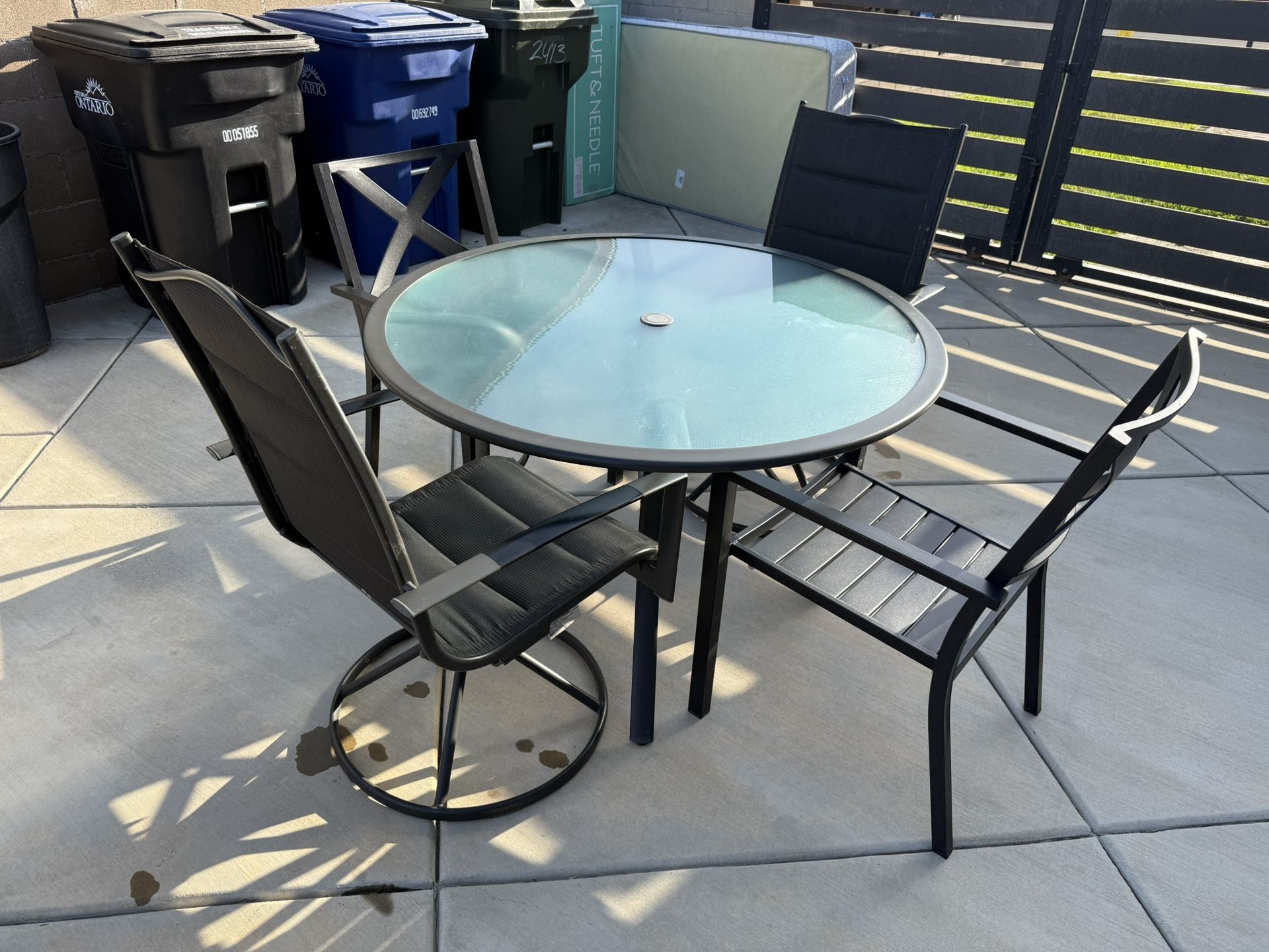 Black Patio Table Set