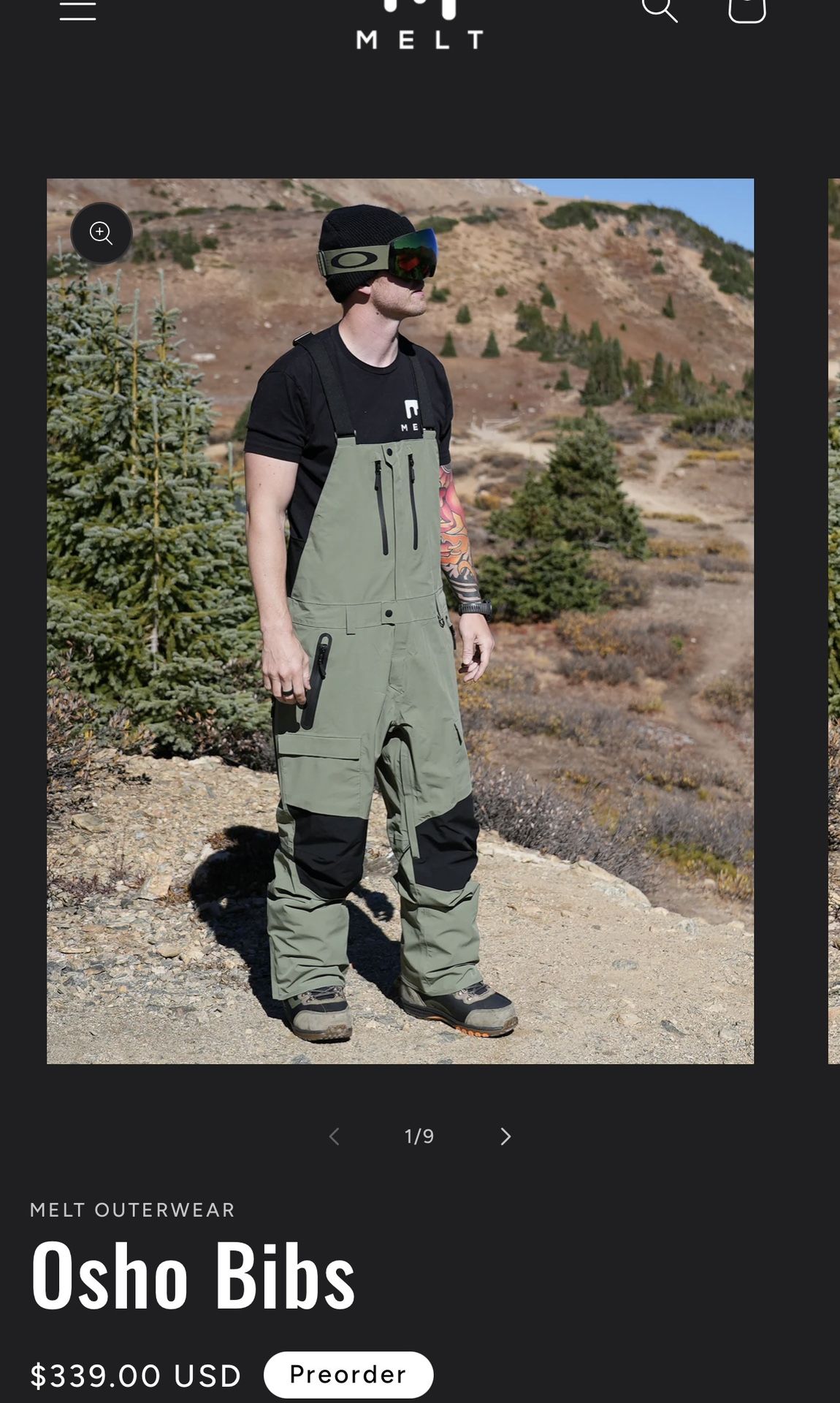 New MELT outwear Osho Bibs Jade and Burgundy 2pc,size:M/pickup Fontana 