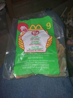 Ty Claude the Crab McDonald's Happy Meal Beanie Baby