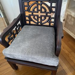 Small Rosewood chinoiserie accent chair 