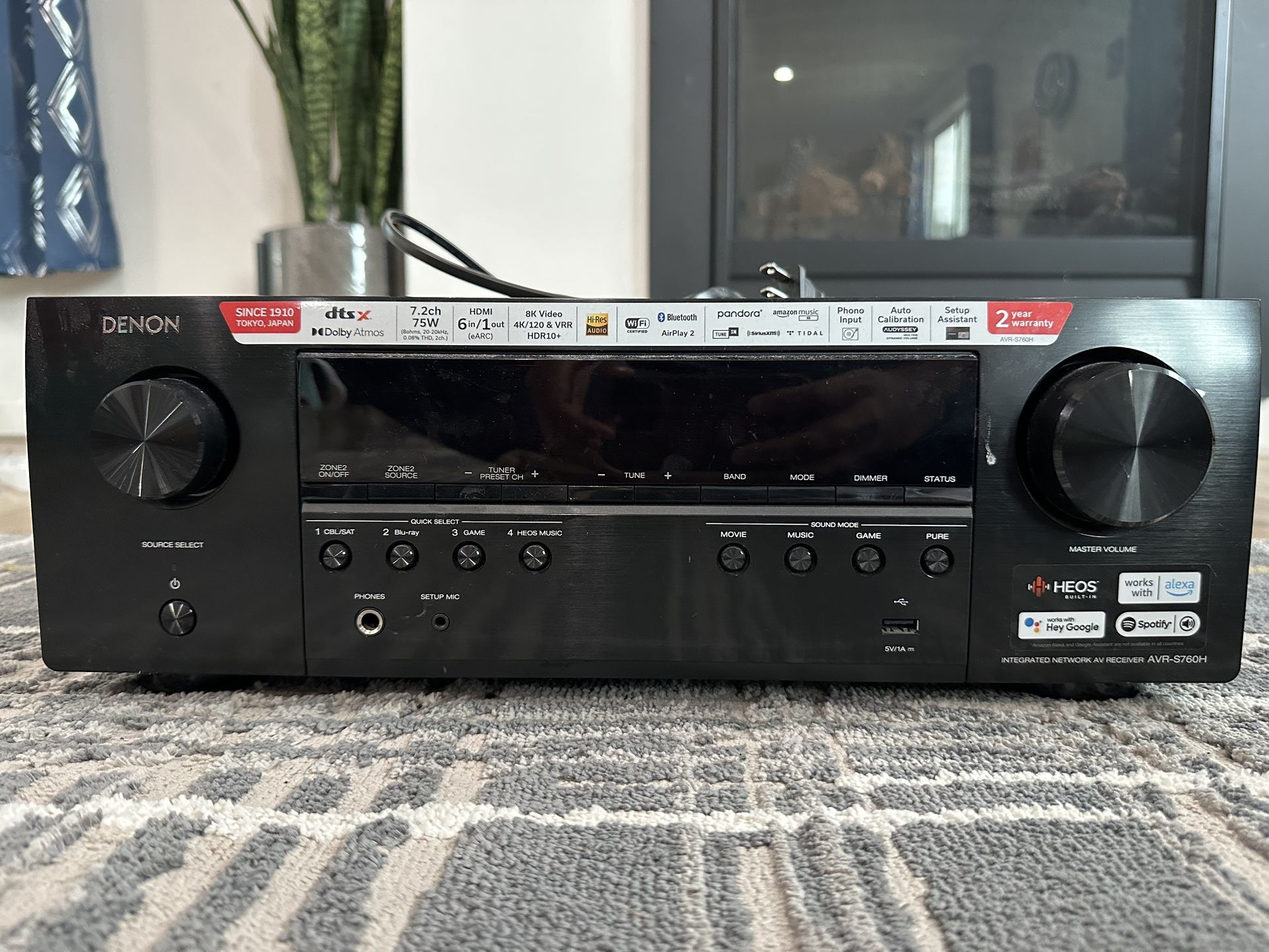 Denon AVR S760H 7.2 ch 8K AV Receiver