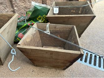 5 various hanging plant boxes