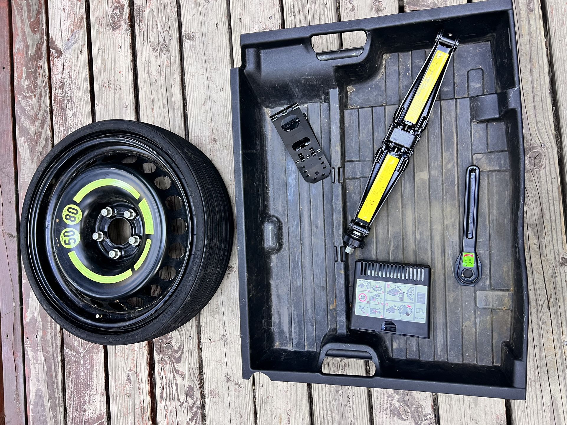 Mercedes GLK 350 Spare Tire, Air Pump, Jack, Lug Nuts, And