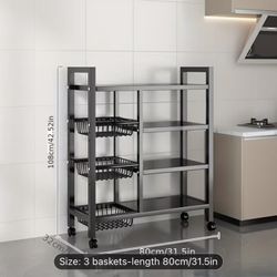 A Versatile Rolling Mesh Basket Storage Unit 