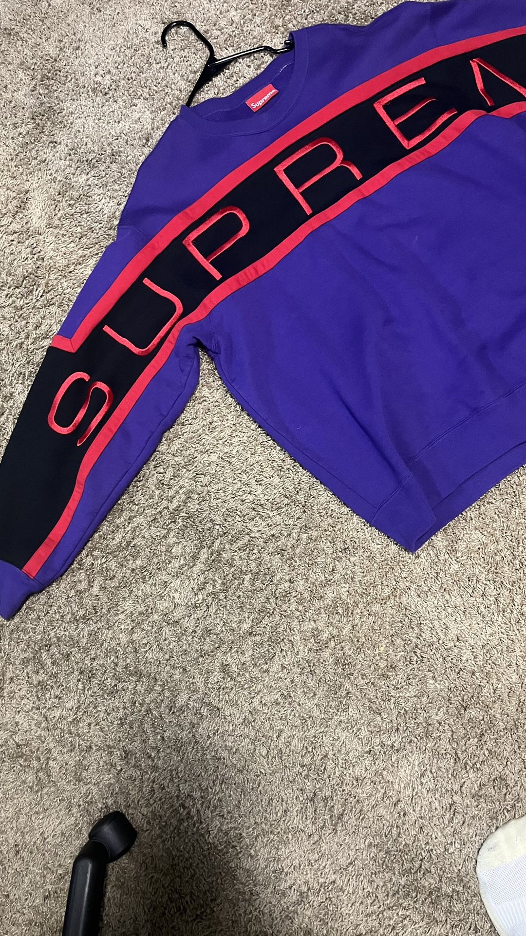 Supreme paneled crewneck purple 2021