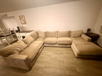 LARGE U-SHAPED BROWN SECTIONAL