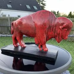 The Red Buffalo Sculpture