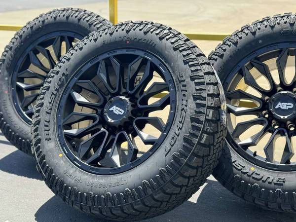 NEW BLACK 20" Wheels 20x9 8x180 Rims Tires Dodge RAM 2 Chevy Silverado Chevrolet GMC LT275/65R20 Sierra 8X180 Denali 20 INCH 20X9 275/65R20