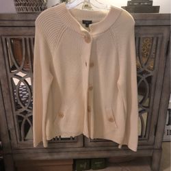 Like New TALBOTS cream Jacket Cardigan