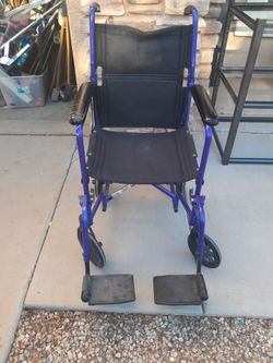 Everest & Jennings Blue Wheelchair with Footrests