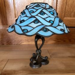 Party Lite “Spring Water” Glass Candle Lamp