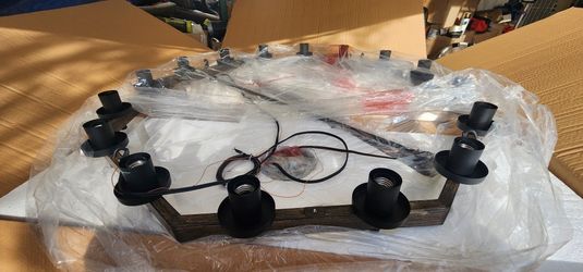 Chandelier, Farmhouse Wagon Wheel, Light Fixture, Special Price Till January 5th