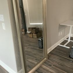 Champagne Wood Frame Floor Mirror - $70 (70 Inches Tall)
