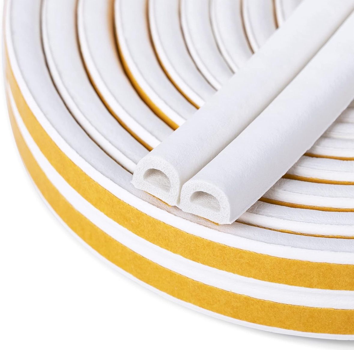 3 pack of 16.5 Ft (White) total 50 Ft Door & Window Weather Stripping, Soundproof Insulation Seal Strip with Self-Adhesive Rubber Collision Protection