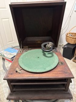 Antique Columbia Grafonola Phonograph – Early 1900s – Hand Crank – Original Cabinet