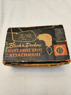VINTAGE BLACK & DECKER RIGHT ANGLE  DRIVE  ATTACHMENT U-1021 w/ INSTRUCTIONS