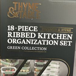 Ribbed Good Storage Container By Thyme And Table, Brand New In It’s Original Packaging 