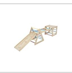 Wooden Jungle Gym With Slide