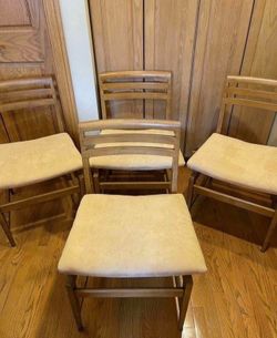 Set Of 4 Mid Century Danish Teak Dining Chairs