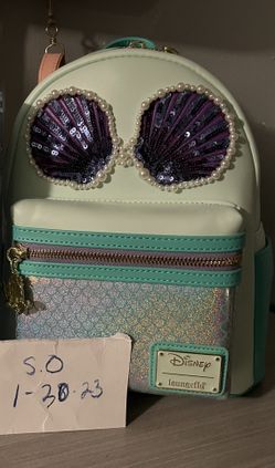 New With Tags The Little Mermaid Sequin Loungefly Mini Backpack 