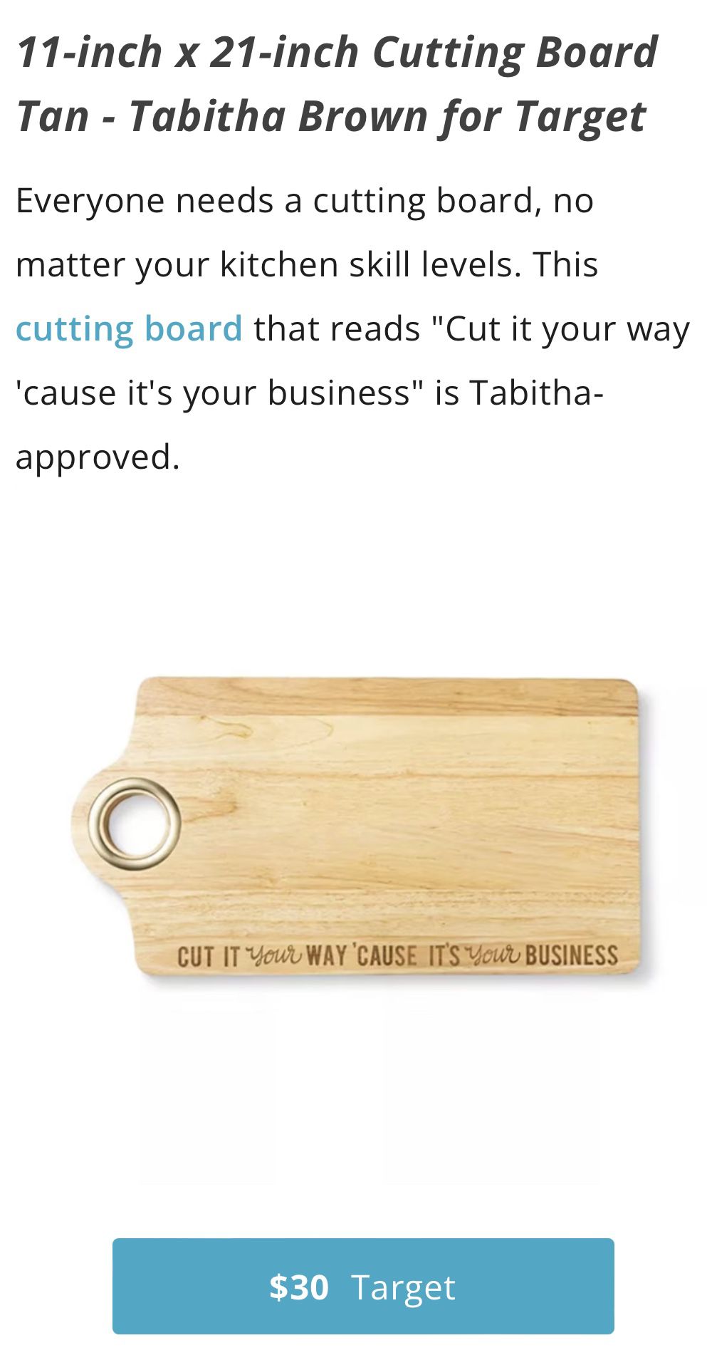 Cutting Board “Tabitha Brown”