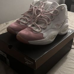 Reebok Question Mid - Pink And White (10.5)