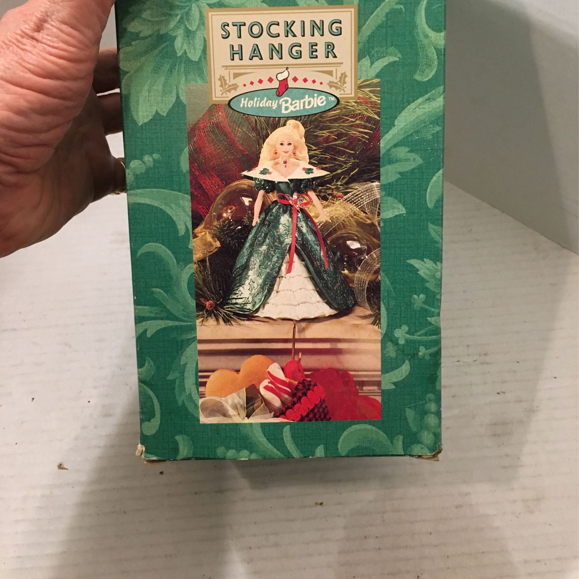 1996 holiday Barbie stocking hanger mint condition