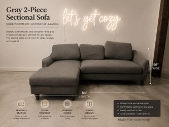 (FREE DELIVERY)  🛋️ Gray Sectional Sofa with Pull-Out Sleeper Mattress (FREE CURBSIDE DELIVERY)
