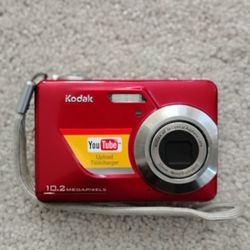 Bright Red Kodak Camera With Matching Case