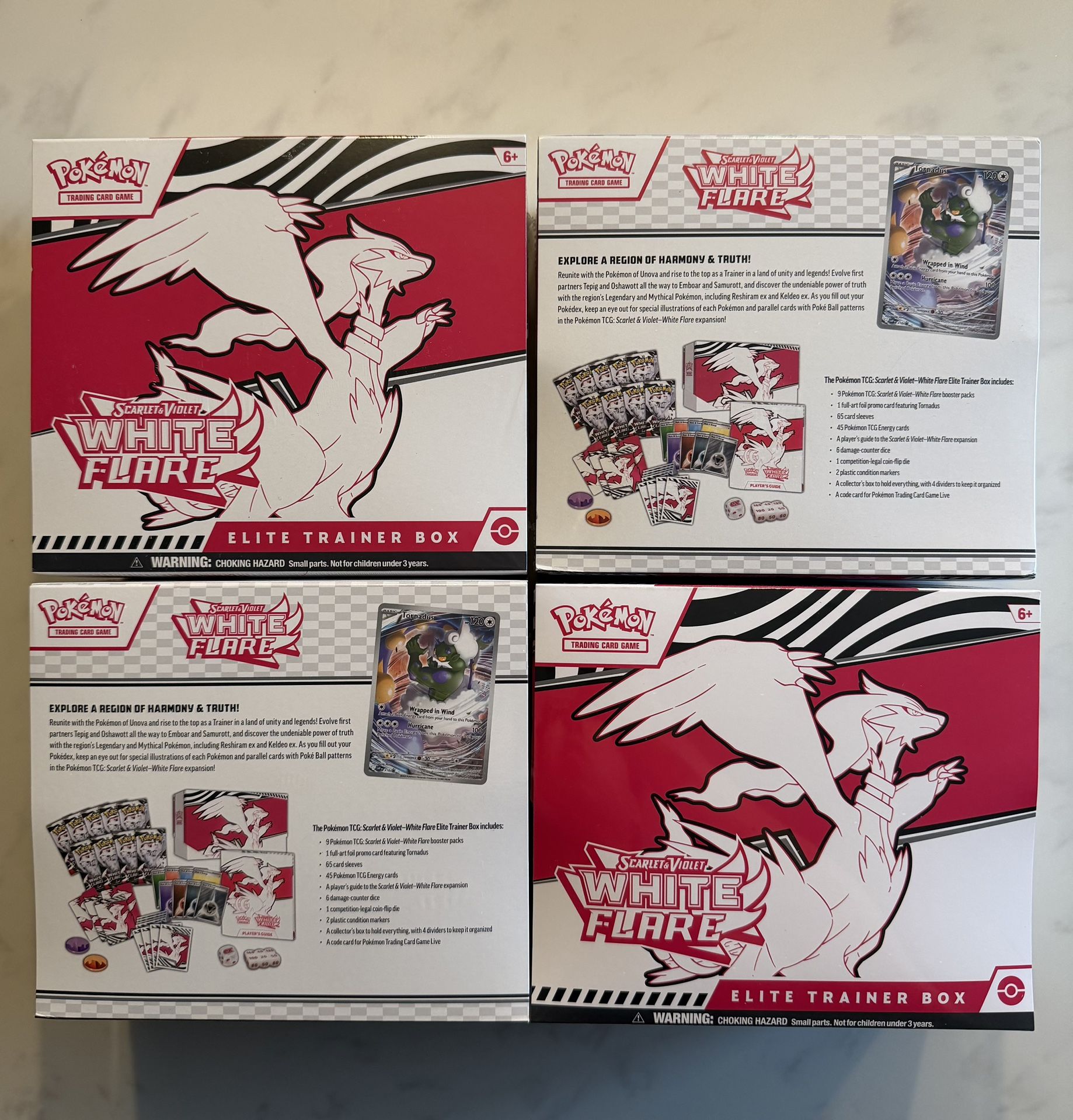 White Flare ETB Elite Trainer Box Scarlet Violet Pokemon TCG Black Prismatic Destined Mega Surging Booster Packs Cards Games